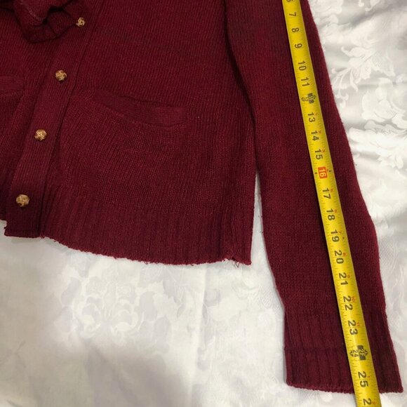 Islesboro Knit Wear Vintage Wool Knit Sweater Mens Size Medium Burgundy Red - Picture 8 of 8